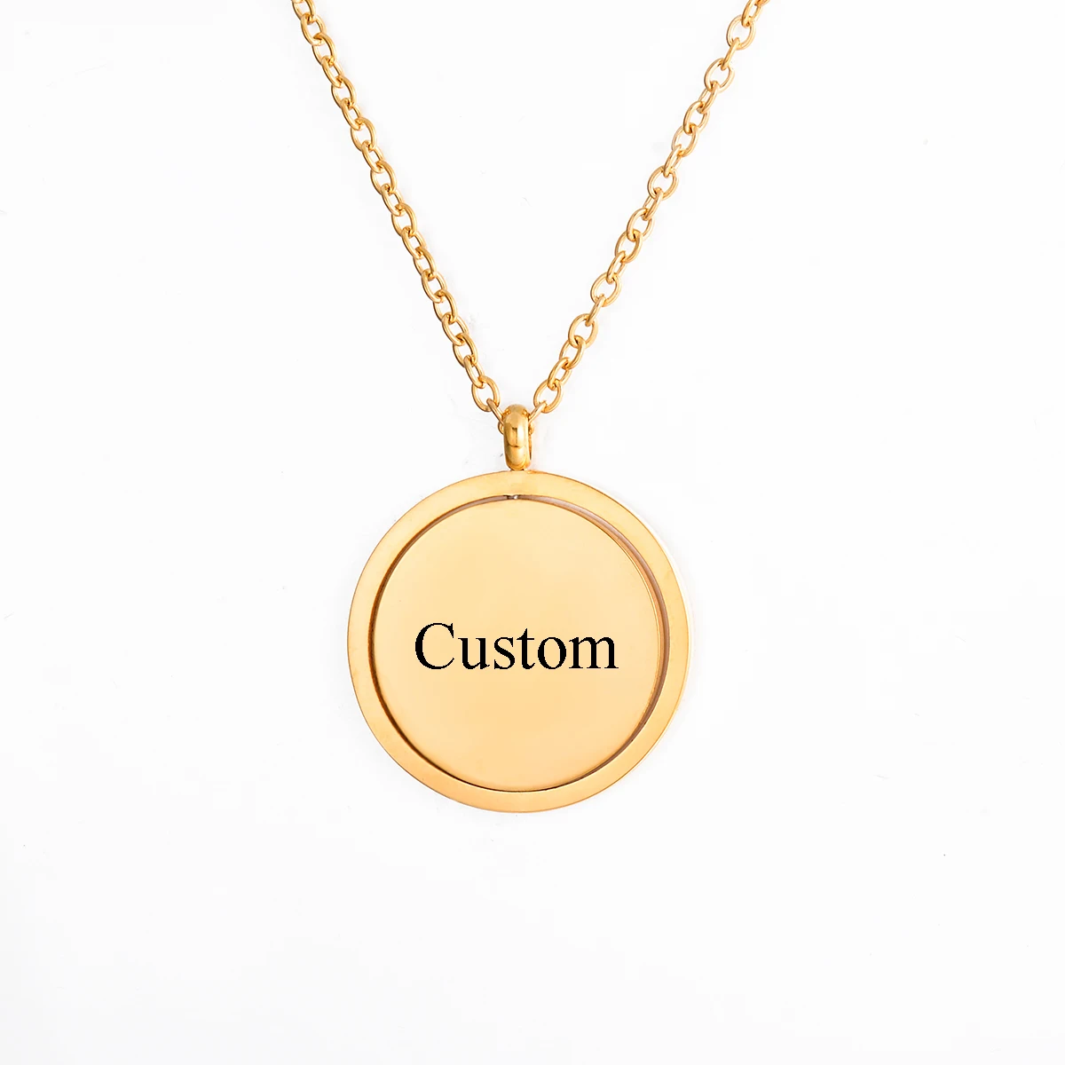 Collana con ciondolo ovale - PERSONALIZZATA in acciaio inossidabile