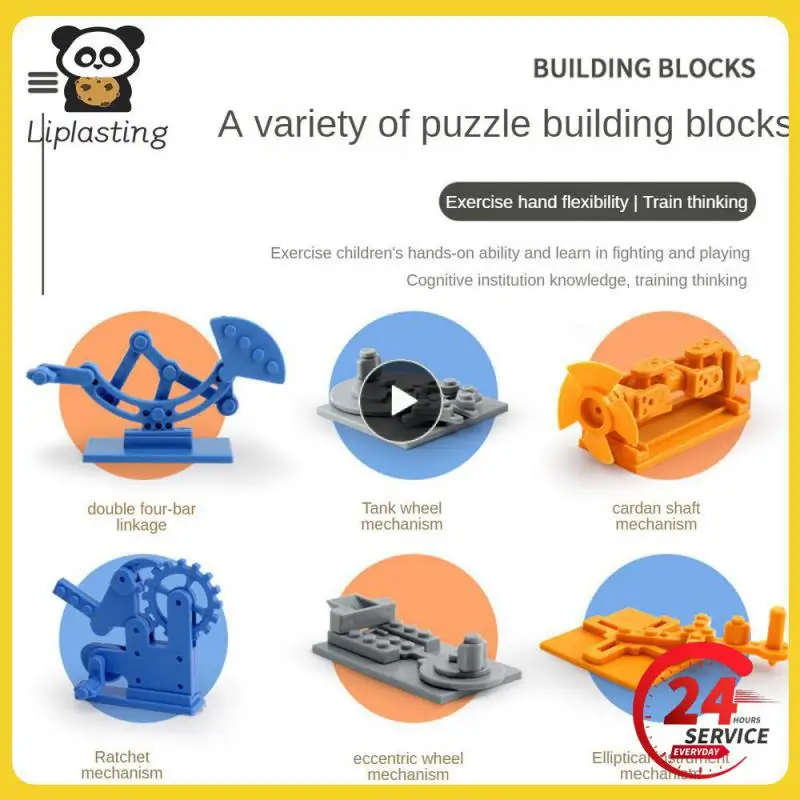 Puzzle Building Block Toy Plastic Rotatable Science Experiment Suit Technical Building Blocks Parts Assembling Toys