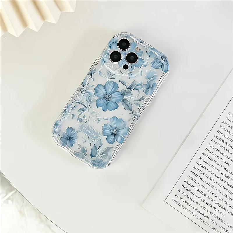 Elegant Sweet Blue Floral Phone Case Cover