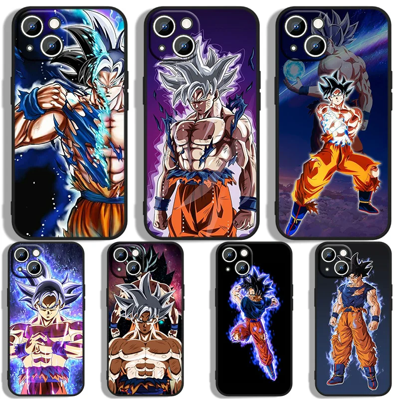 Dragons Balls Custodia Per Telefono Saiyan Per Apple Iphone 15 14 13 12 11 Xs Xr X 8 7 Pro Max Plus Mini Cover Nera In Silicone