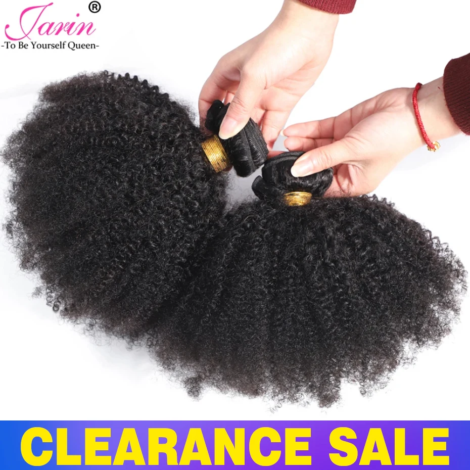 Afro Kinky Curly Hair Weave 3 Bundles Deal Remy Human Hair Extension For Women 8-22 Inch Natural Color Jarin Bulk Sale