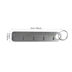 Stainless Steel Mini Ruler Keychain - Precision Measuring Tool (Silvery)