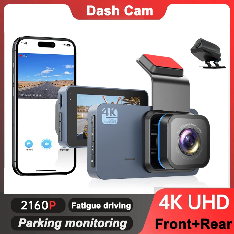 4K Dash Cam For Cars Front and Rear view camera for vehicle WiFi car camera  Reverse image car accsesories Car DVR Dashcam - AliExpress