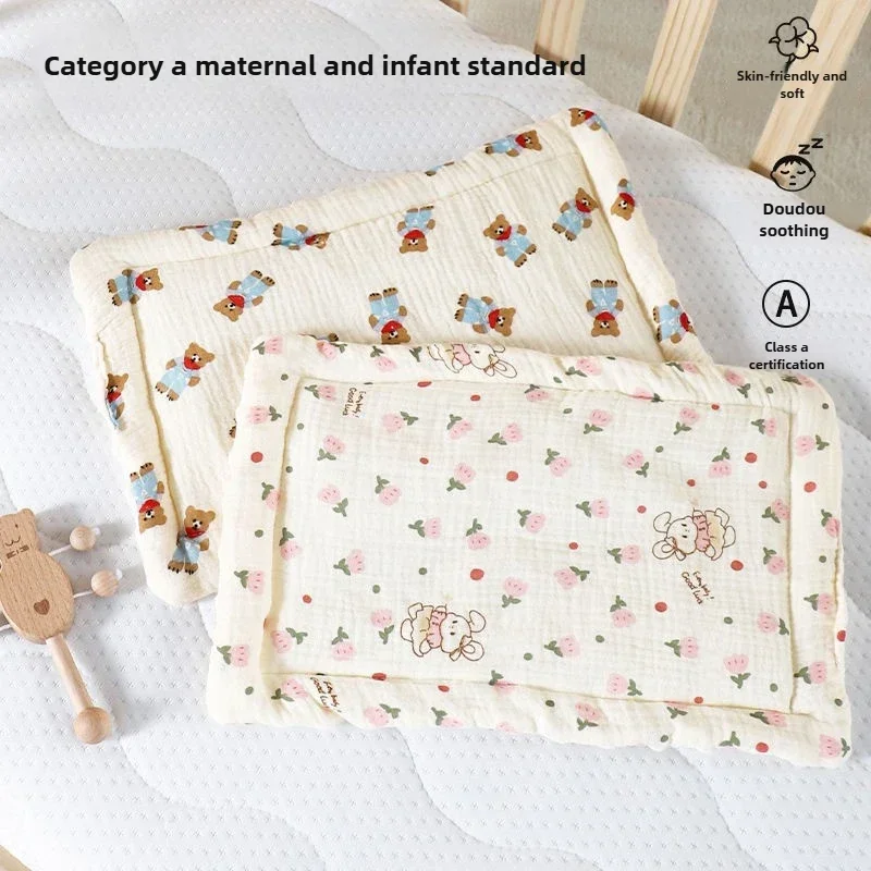 Napping for Newborn Sweat Absorption Breathable Cotton Baby 0-6 Months Universal Pillow Kindergarten Baby Pillow for Newborn