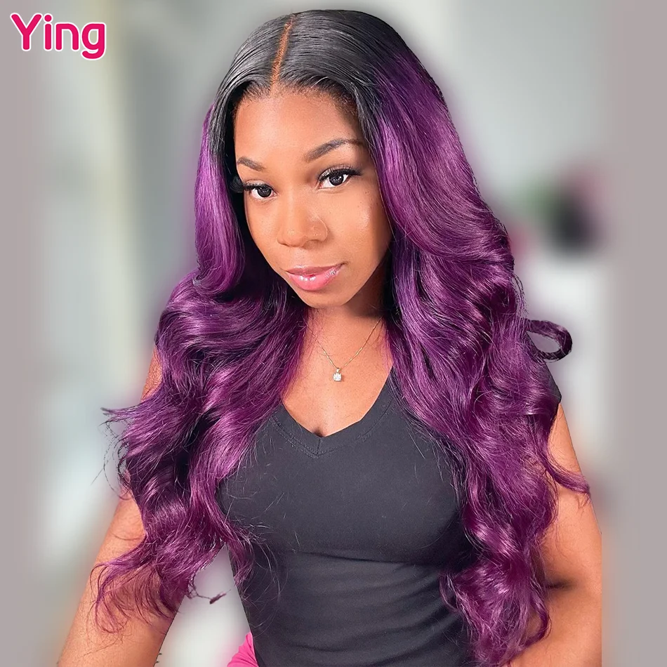 

Ying 12A 1b Deep Purple Body Wave 13x6 Lace Frontal Wig Remy Human Hair 13x4 Lace Front Wig PrePlucked 5x5 Transparent Lace Wig