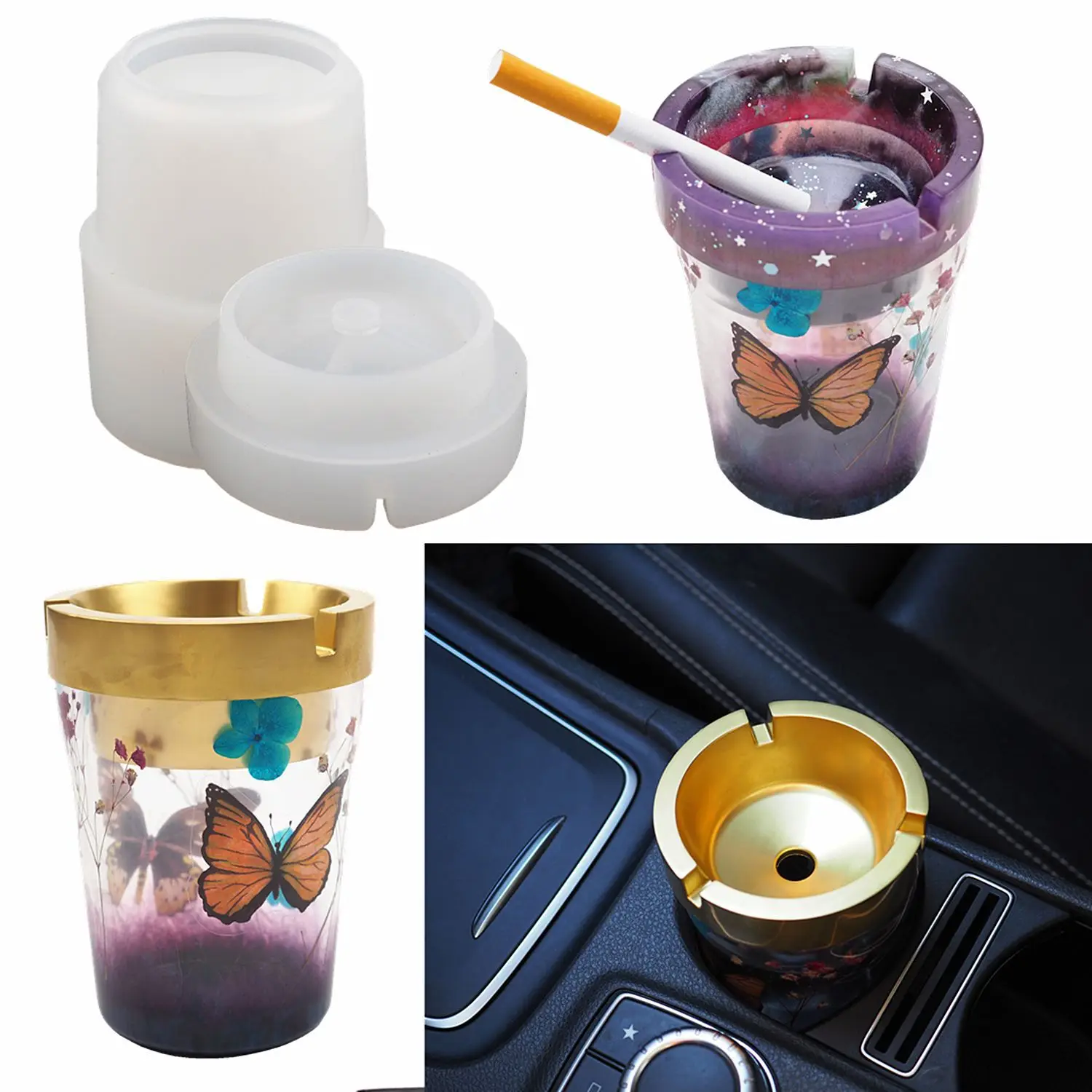 Resin Jewelry Making Tools Silicone Ash Molds Resin Car Ashtray Resin Ash Holder Diy