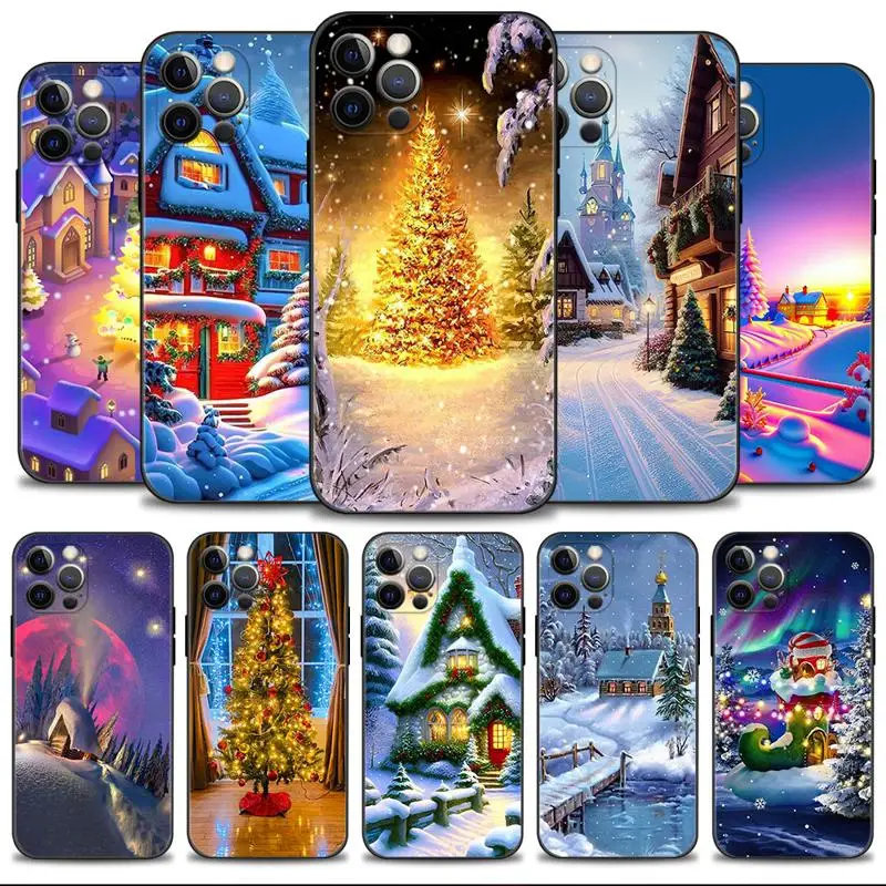 Custodia Per Telefono Gold Merry Christmas Tree Per Apple Iphone 15 15 11 14 13 12 Pro Max 13 12 Mini Xr X Xs 7 8 Cover In Silicone Fundas