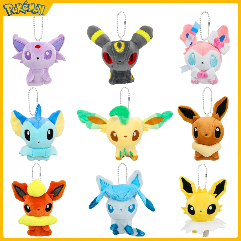 Pokemon Eevee Umbreon Sylveon Espeon Vaporeon Plush Toys Keychain Gengar Duskull Haunter Flareon Stuffed Peluche Doll Gifts Kids