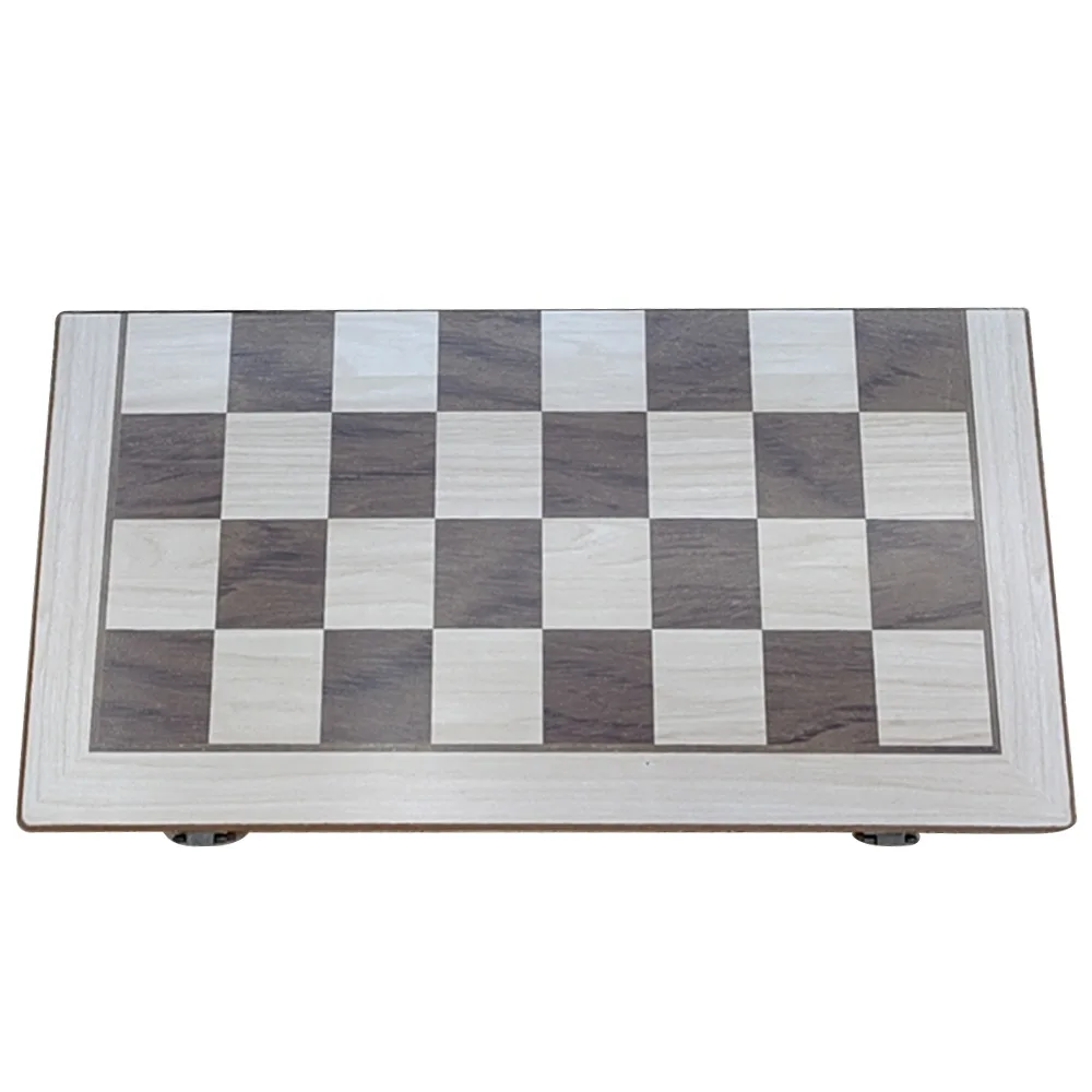 2-in-1 International Chess Checkers Wooden Dual Queen Professional Board Game Toy