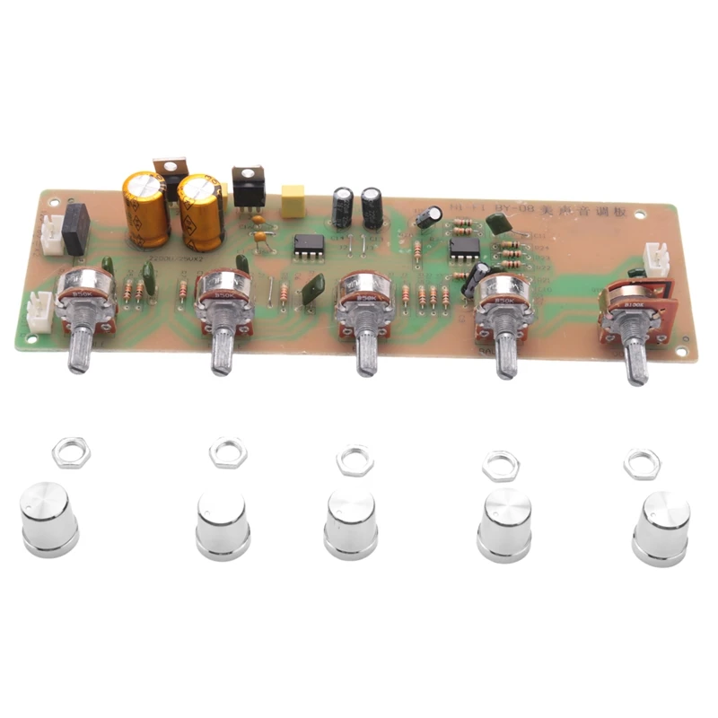 

2.0 HIFI AN4558 Audio Preamplifier Bass Midrange Treble Balance Adjustable Audio Preamp Finished Board With Tone Control