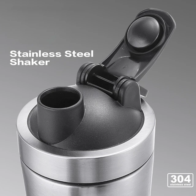 New Stainless Steel Cup Mixer Whey Protein Powder Sports Shaker Water Bottle Detachable Single Layer Outdoor Drink Kettle 4