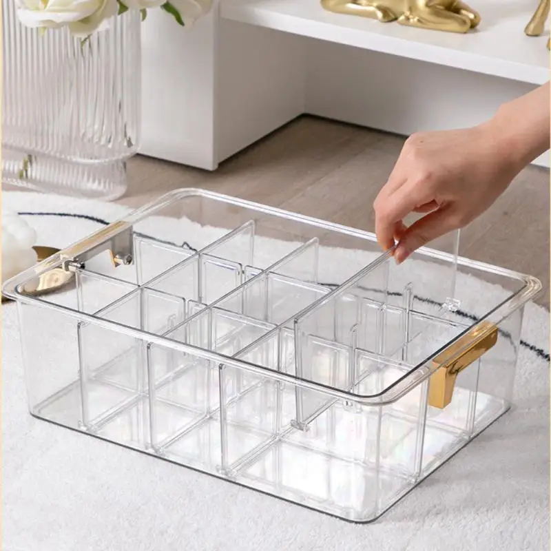 

Sorting Storage Boxes Transparent Time Labor Saving Partition Grid Sorting Box Drawer Type Dustproof Organizer Household