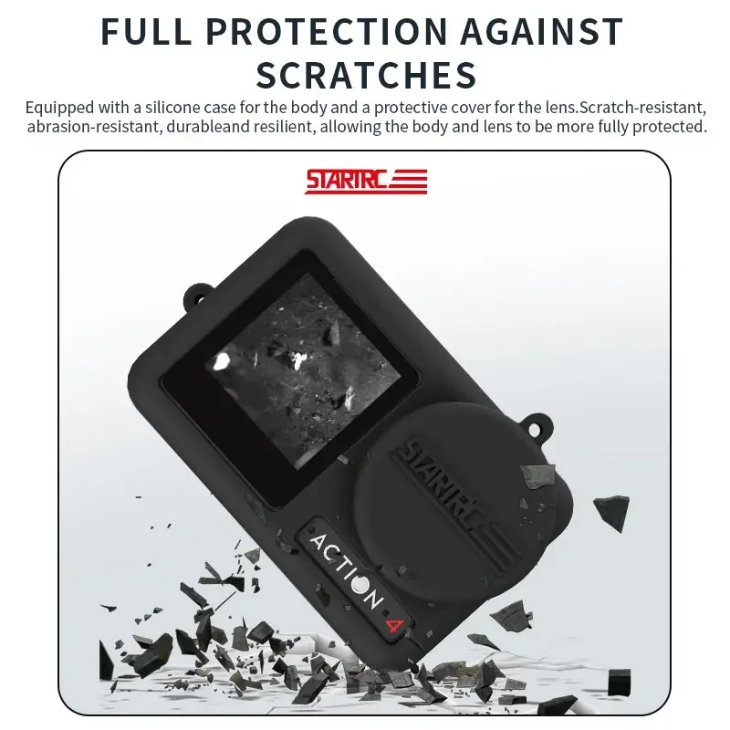 Sports Camera Silicone Case  Lens Cover Wrist Strap  for DJI DJI OSMO Action 3 / DJI Action 4 Camera Accessories 3