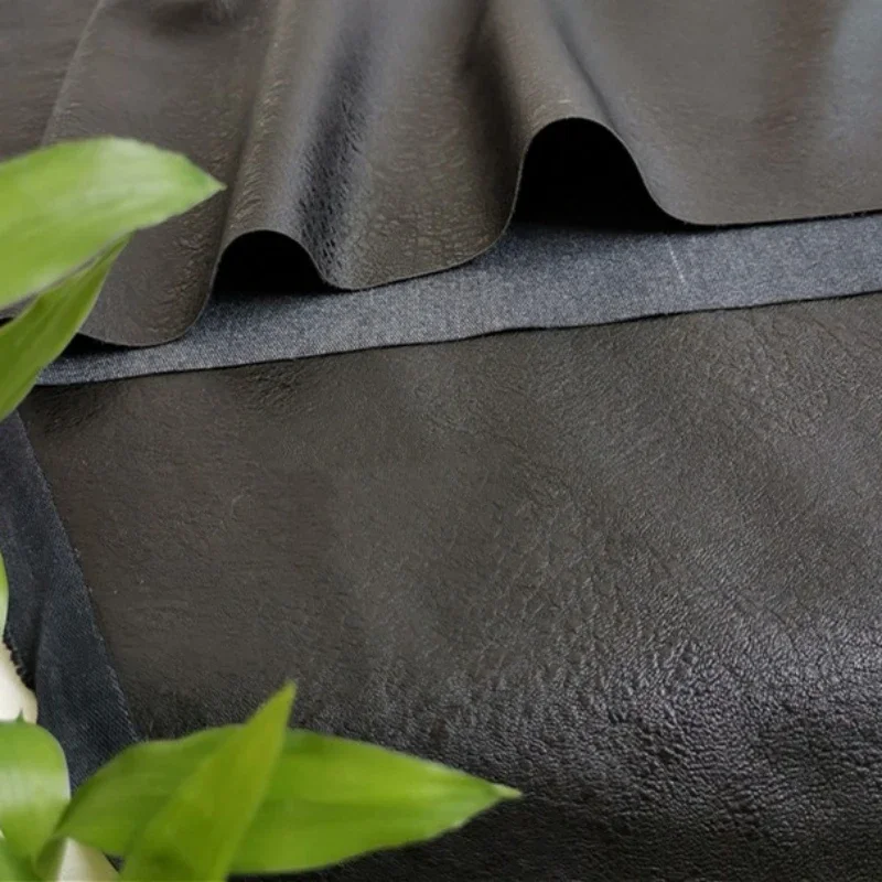 Medium Thick Black PU Leather Handle Soft Motorcycle Jacket Leather Pants Fabric Cloth Per Meter Apparel Sewing Diy Material
