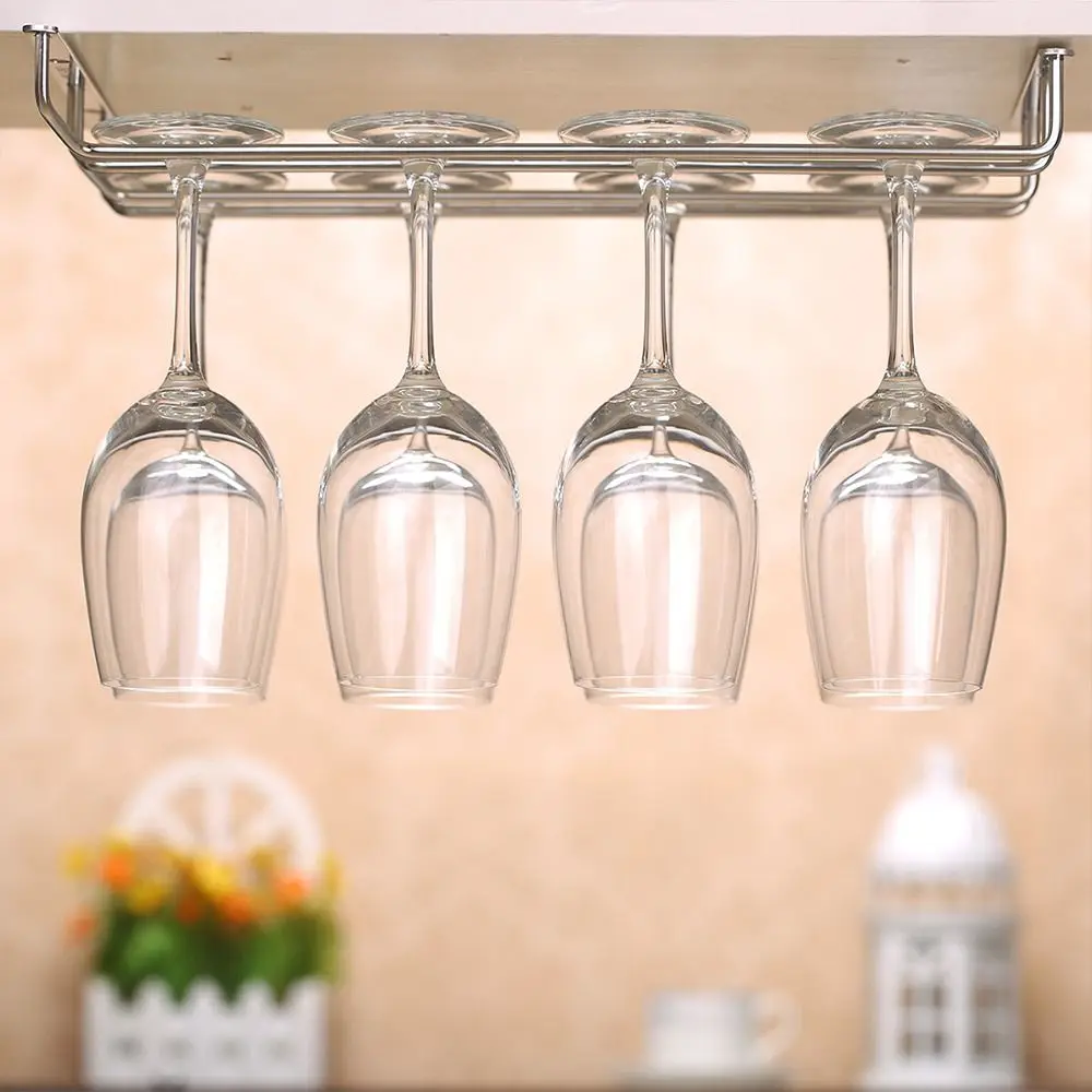 1Pcs 304 Stainless Steel Wine Glass Rack Home Storage Kitchen Supplies Cup Goblets Hanger Upside Down Multi-layer 3