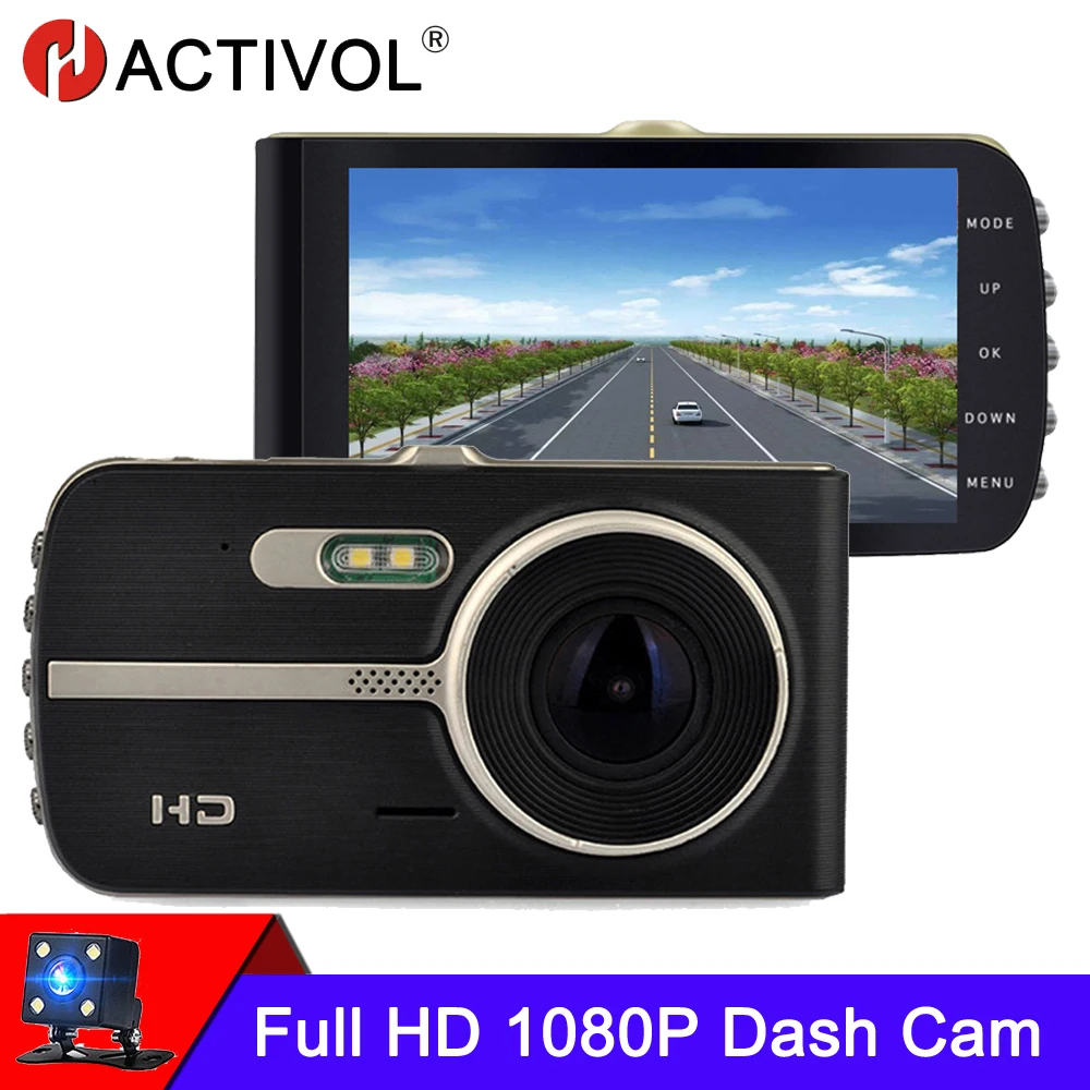 

4.0In IPS Dual Lens Car Camera Auto DVR Camcorder Cars cameras car Video Recorder Dash Cam Full HD 1080p Black Box Dvrs Carcam