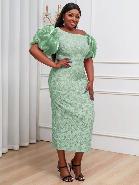 Teniola Cold Shoulder Short Puff Sleeve Dress