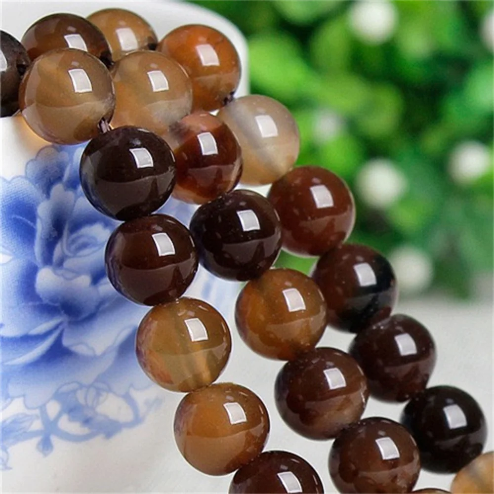 

Natural 4-12mm Agate Stone Round Loose Beads for Jewelry Making DIY Necklace Bracelet Onyx Beadwork Accessories Crimp