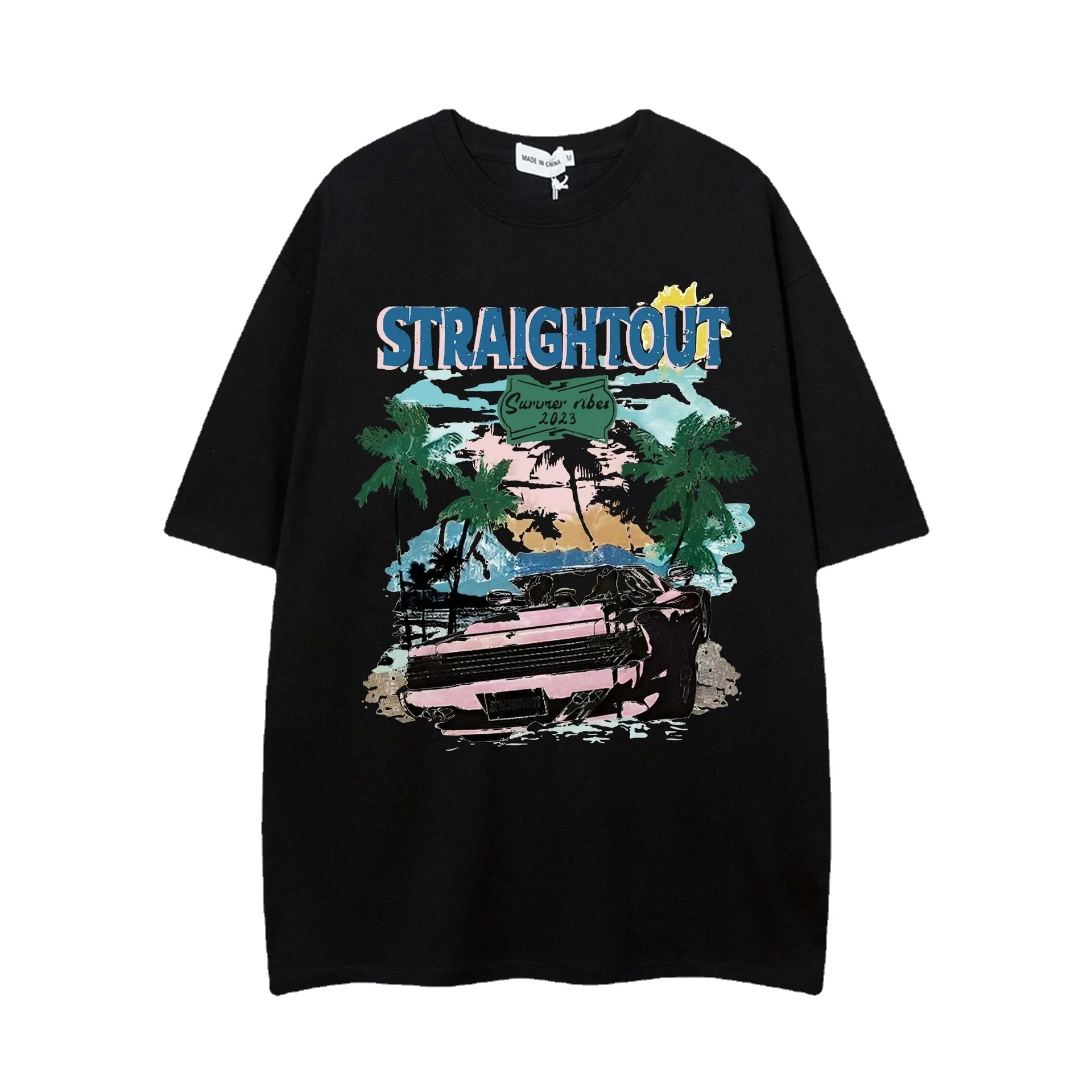 

Summer Fashion Men's Gothic Hip-Hop Style Personality Printing Cotton Short-Sleeved T-Shirt Casual Loose Round Neck Trend Tops