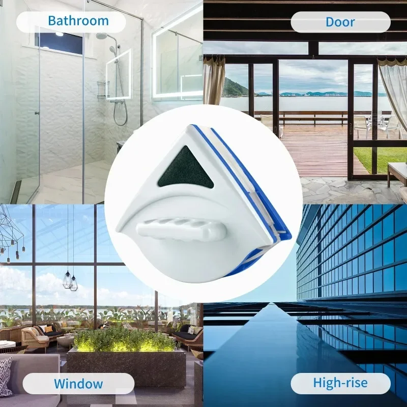 Magnetic Window Cleaner Brush Double Side Glass Wiper Adjustable Washing Brush Tools for Home and High-Rise Window Cleaning