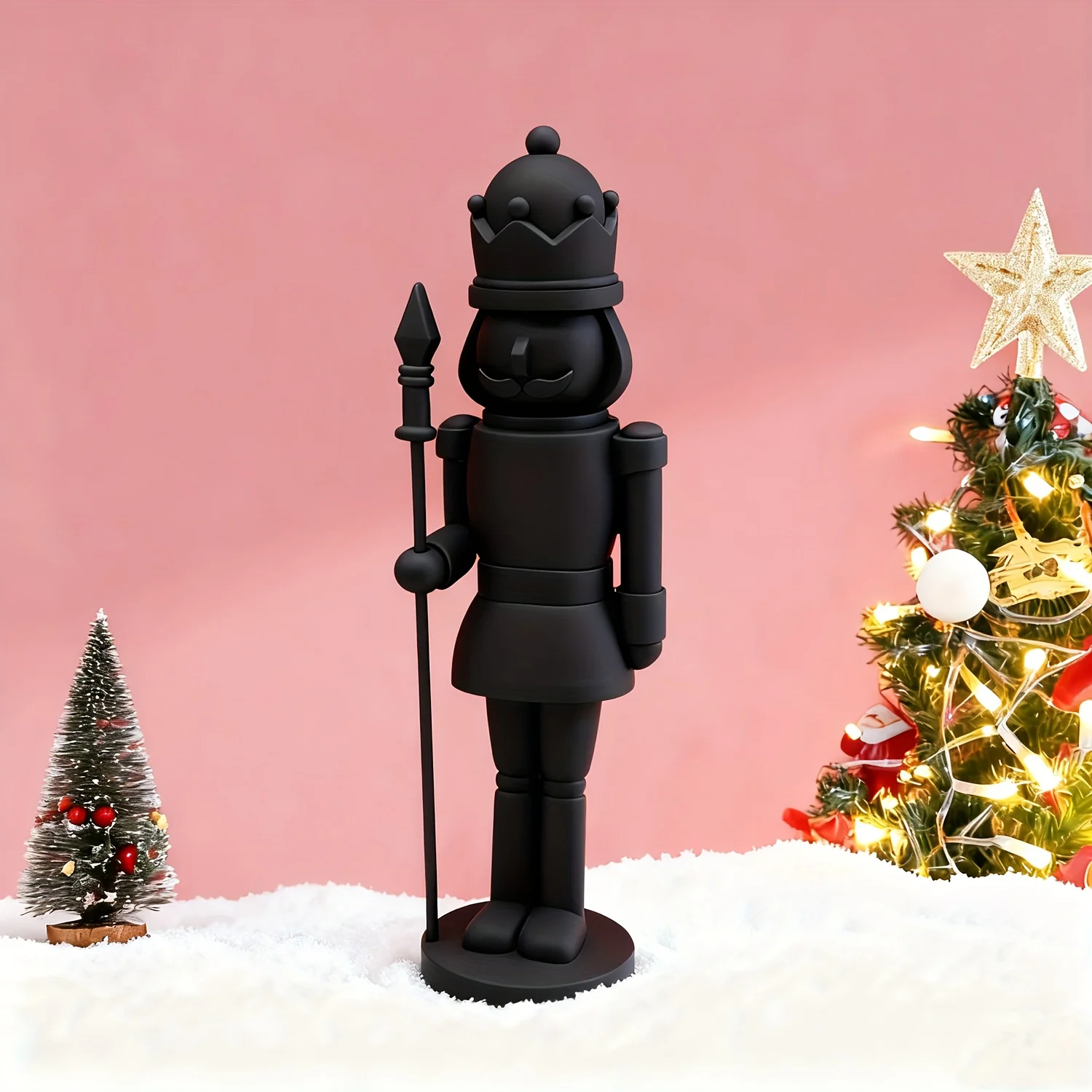 unique black nutcracker soldier statue
