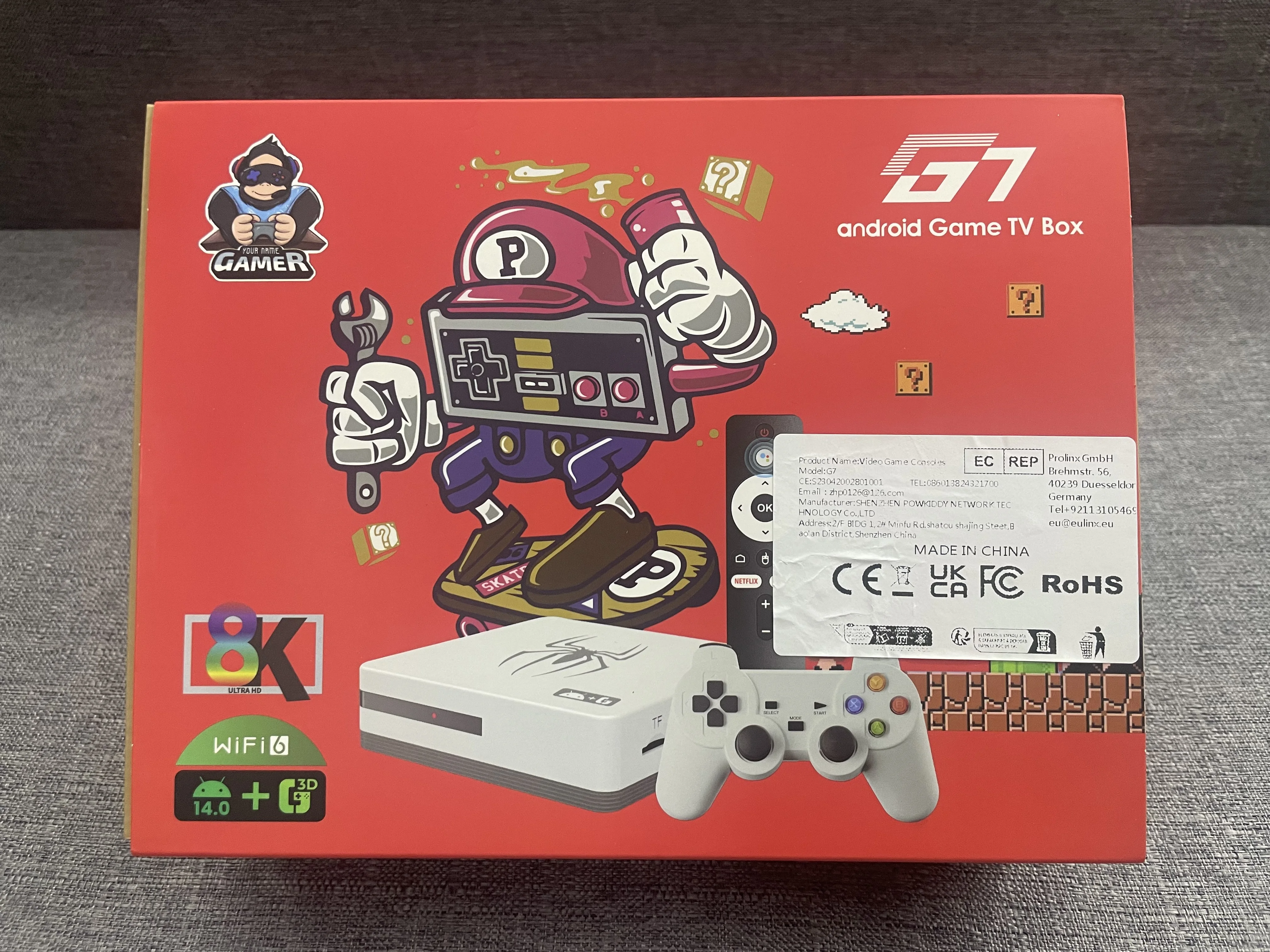 새로운 듀얼 시스템 TV 게임 박스 G7 8K 3D 아케이드 게임 플레이어 36000+ 게임 64GB 레트로 클래식 게임 콘솔 2.4G 무선 컨트롤러