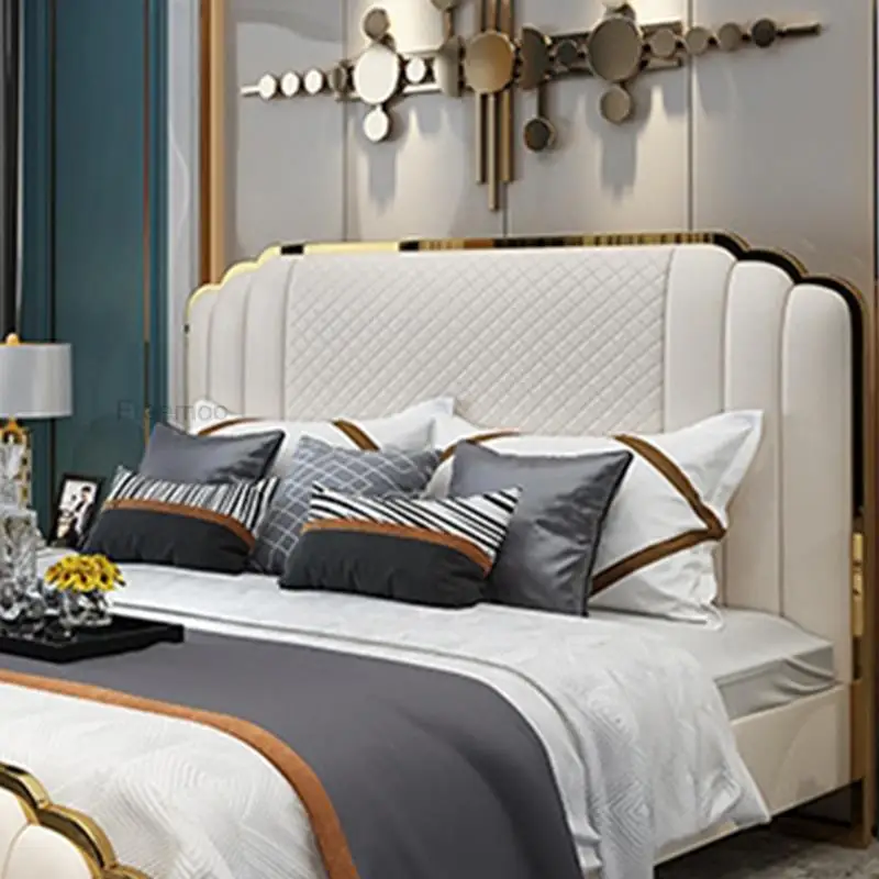 Fashion Home Bedroom Furniture Sets Stylish Hotel Beds Queen King Double  Size Leather Bed - China Mirror Door Wardrobe, Beds