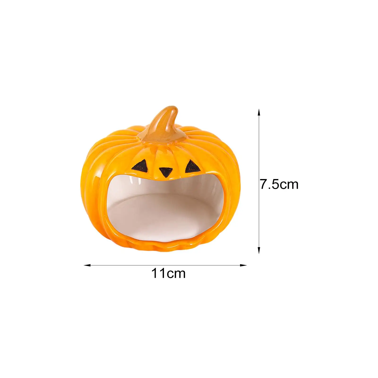 4Pcs Hamster Ceramic Water Dish Hamster House Water Bottle Holder Bathtub Cute Halloween Pumpkin Decorative for Dwarf Hamster
