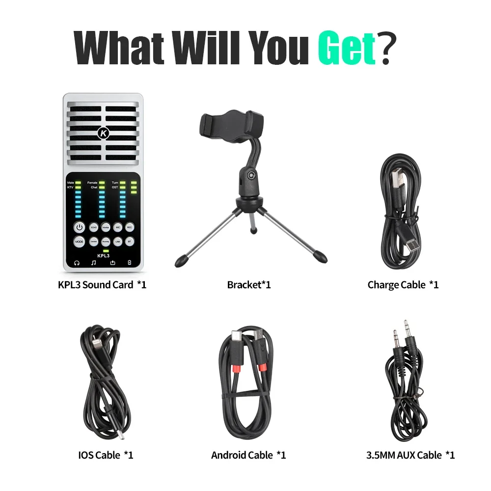 USB Audio Interface Sound Card With Condenser Microphone For Live Broadcast Phone/PC Recording Guitar Studio Singing audio interface