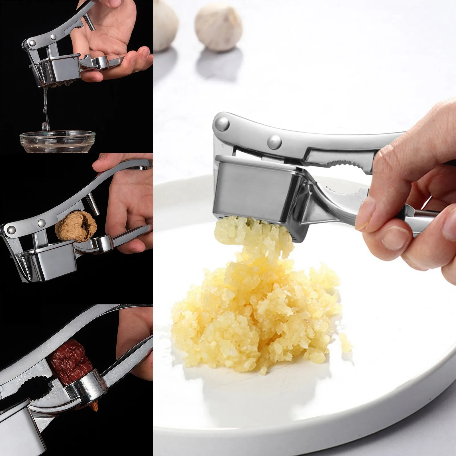 Garlic Press Crusher Professional Garlic Mincer Tools Kitchen Cooking  Efficient Ginger Squeezer Masher Easy to Clean Rust Proof - AliExpress