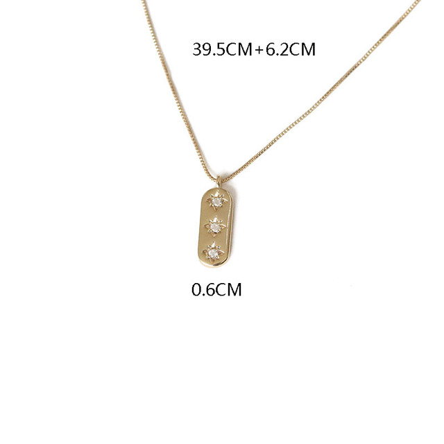 Zirconia Gold Star Round Pendant Necklace Fashion Personality Korean Necklace Set For Women Jewelry X-l0130