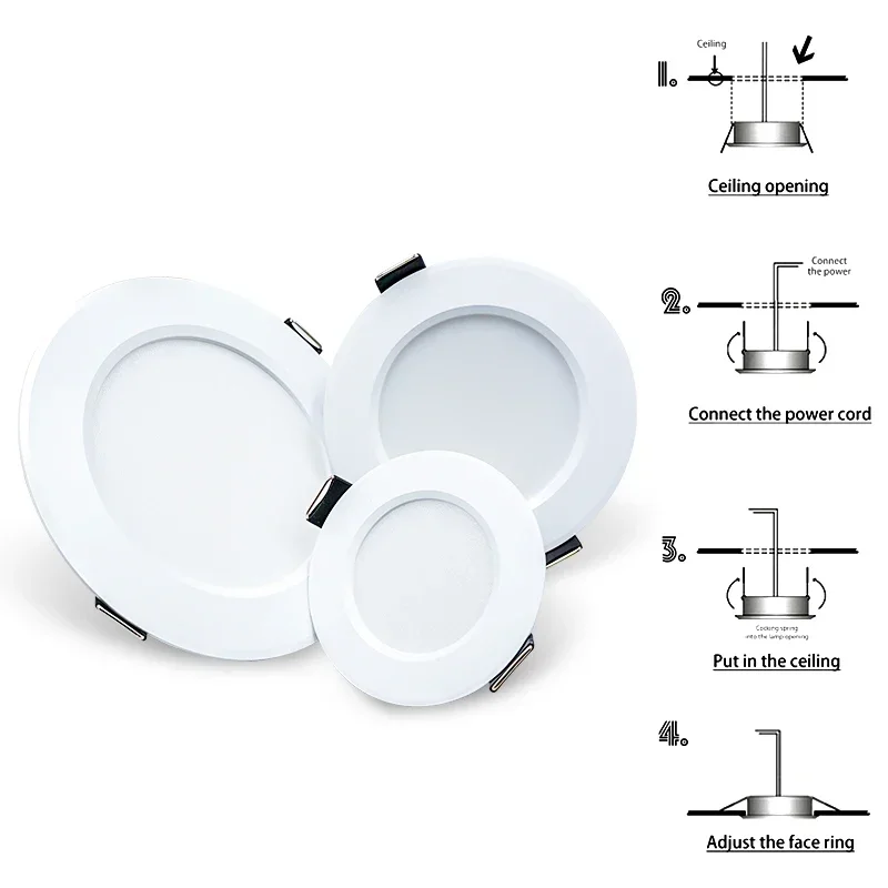 10pcs/lot LED Downlight 3W 5W 7W 9W 12W 15W AC 220V Warm Cold White Recessed Led Lamp Spot Light Led Bulb for Bedroom Kitchen led downlight