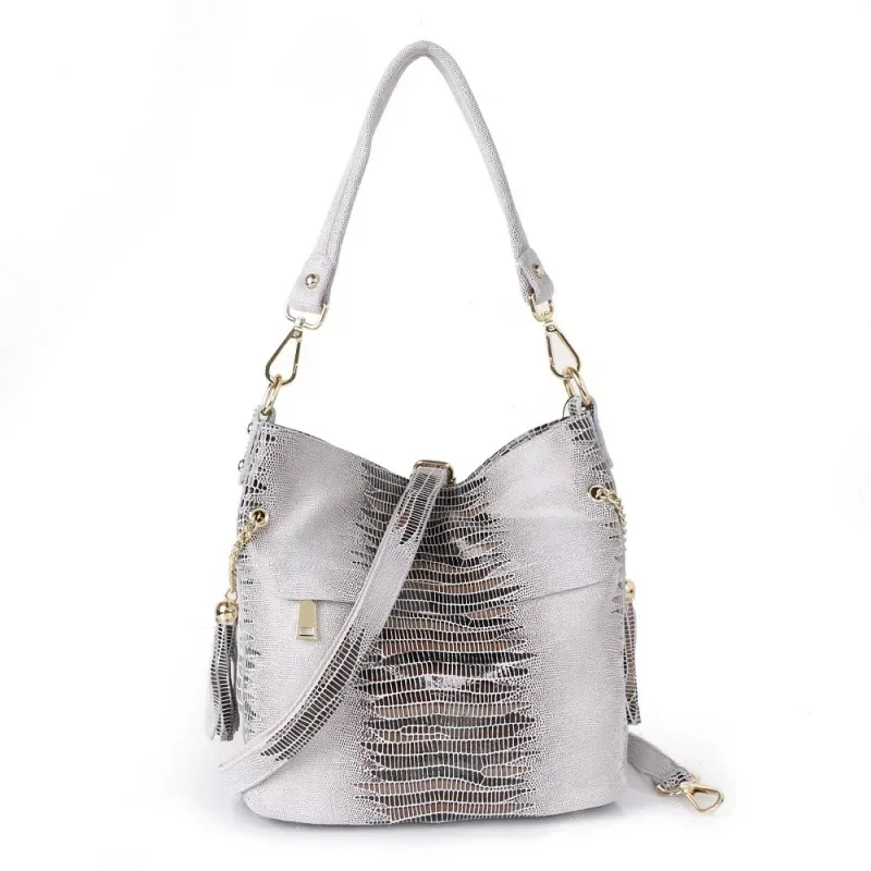 

Leather Bag Snake-print Shoulder Bag Women's Crossbody Bag Handbag Large Capacity Women's Bag Bucket Bag