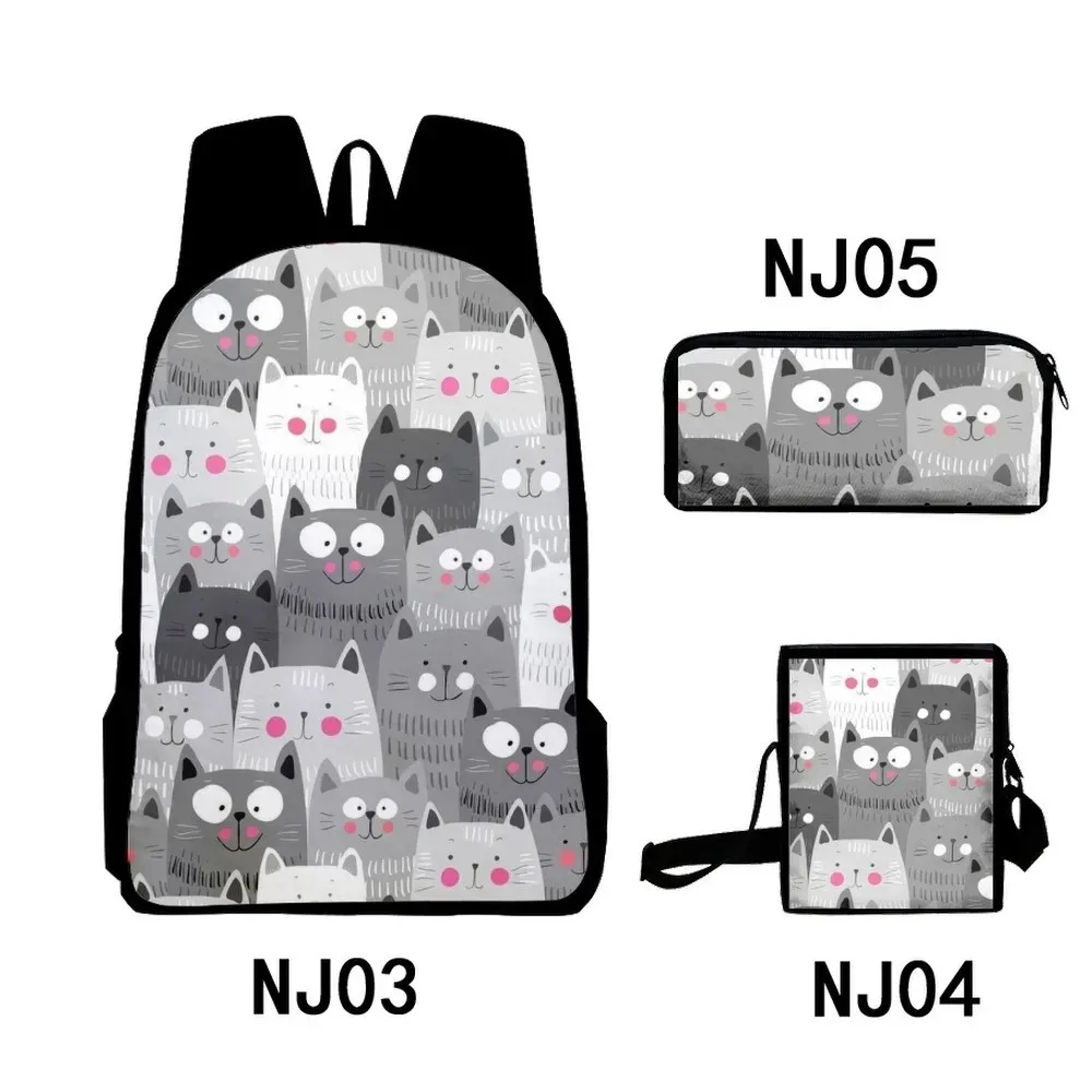 3d printing backpack for laptop, 3pcs/set, for school, laptop, backpack, shoulder bag, case, harajuku, popular, cool
