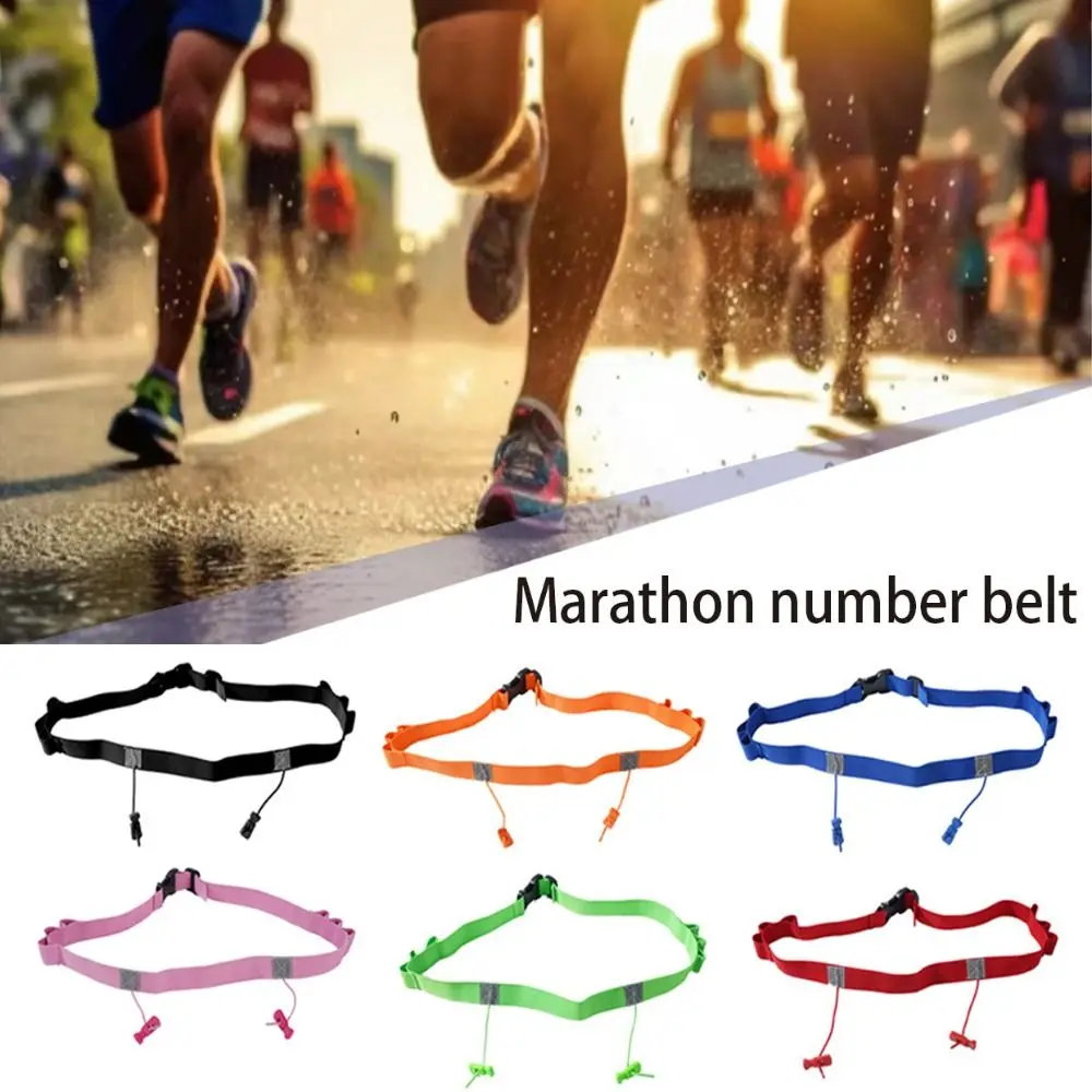 Durable Polyester Running Number Belt Multicolour Adjustable Triathlon Waist Belt Unisex Gel Holder