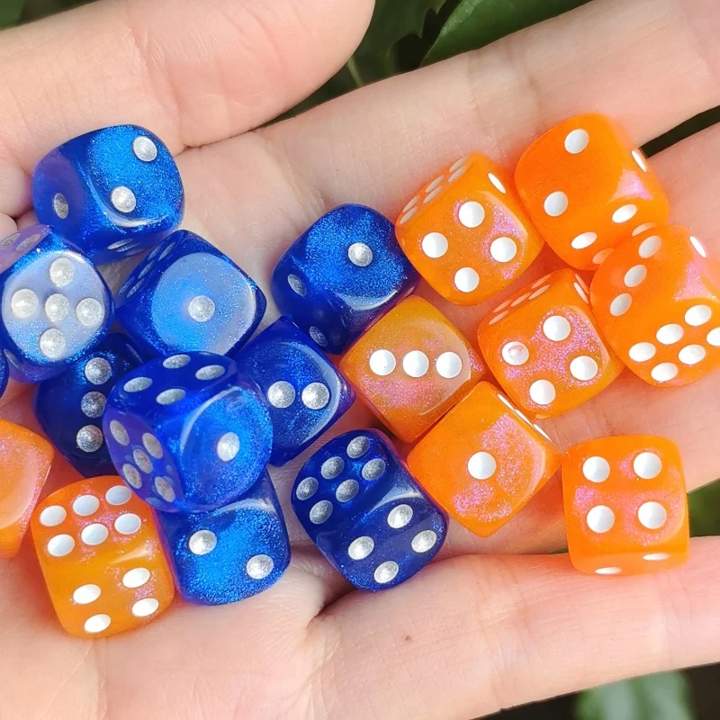 Game Dice D6 6 Faces Dice Dices for Casino Table Game 1.2cm Round Dice Dazzling Colours Transparent For Beer Game