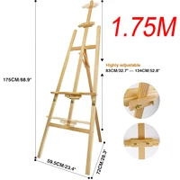 1.75M/69inch Studio Easel Wooden A-Frame Folding Pine Wood Artist Art Craft Adjustable Display Exhibition for Wedding Drawing 2