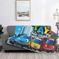 Tayo The Little Bus Blanket anime cartoon cute for kids Fleece Throw Blankets Bedding Couch Personalised Soft Warm Bedspread 1