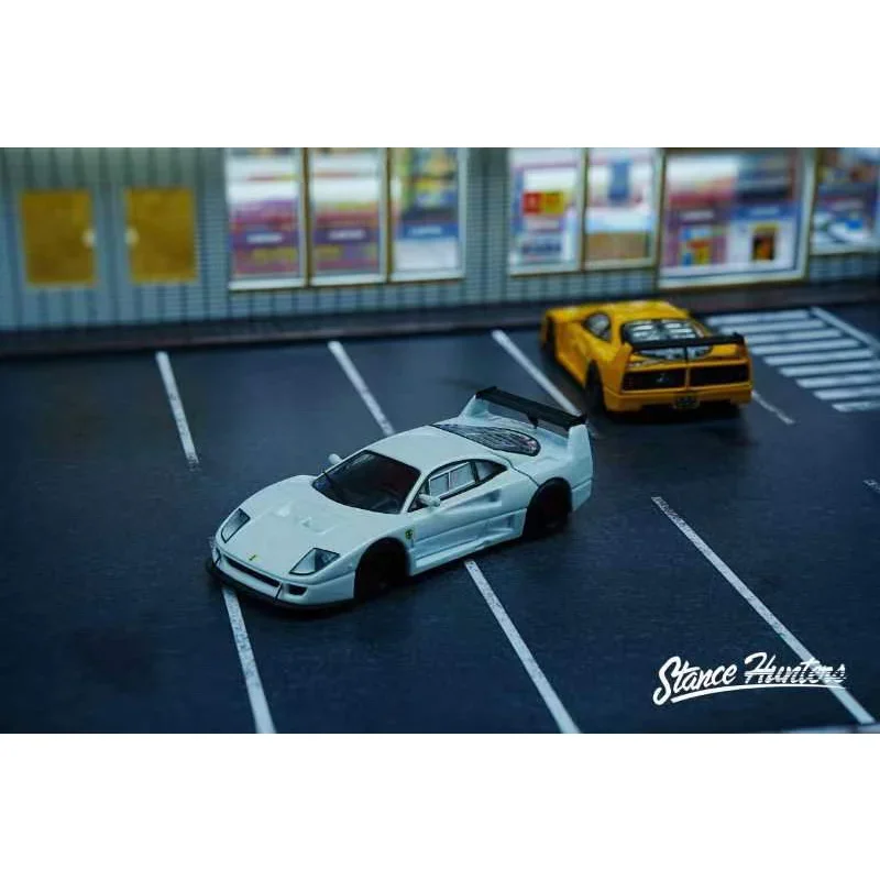 Sh 1:64 F40 Lm Cofano Aperto Bianco Giallo Lega Diorama Collezione Di Modelli Di Auto In Miniatura Carros Toys Stance Hunters