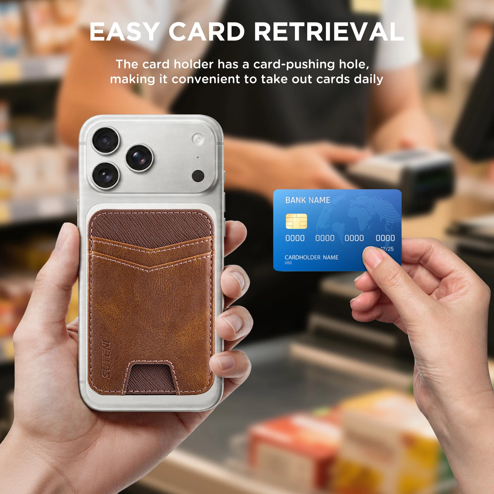 Premium Magnetic Leather Wallet with RFID Protection and Strong Magnet