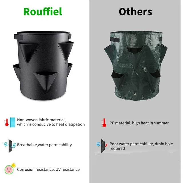 Tavaszi Eper Termesztési Táska Zöldségültetési Termesztése Edény Növény 5/7/10Gal Nő - Image 5