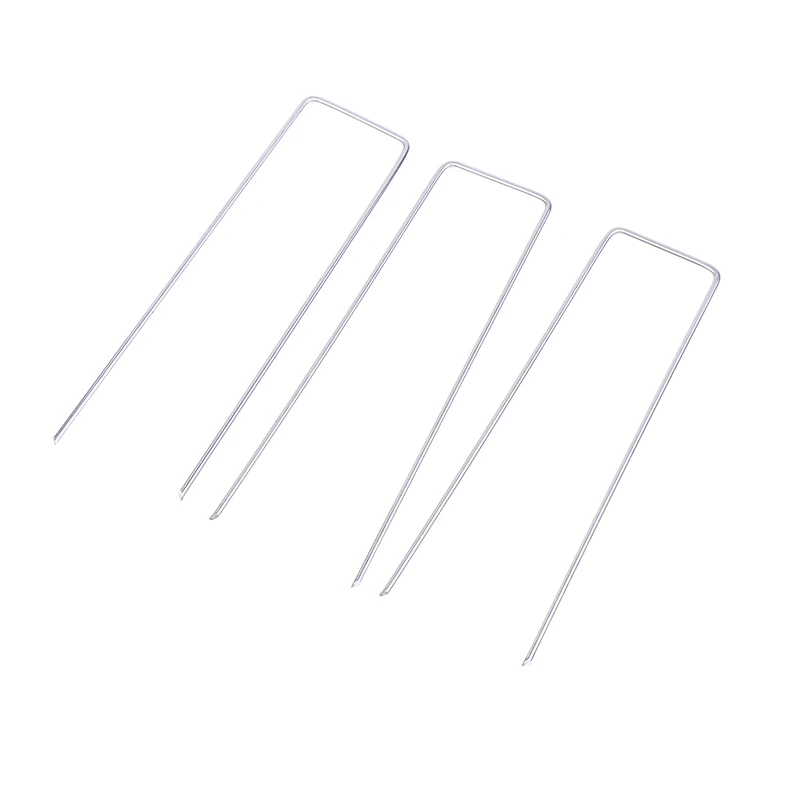 20pcs 10/15cm Garden Stakes Heavy-Duty Sod Pins Anti-Rust Fence Stakes Landscape Staples Steel Sod Pins Garden Fence Stake Home
