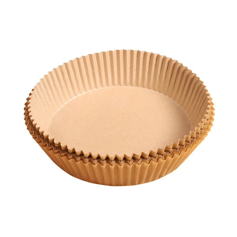 50pcs 16cm Air Fryer Disposable Paper Liner Mat Wood Pulp Steamer Baking Mats