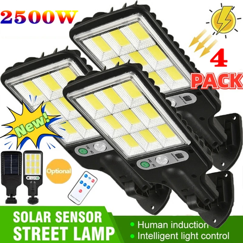 

Solar Street Lights Outdoor 2500W Lamp With 3 Light Mode Waterproof Motion Sensor Security For Garden Patio Path Yard