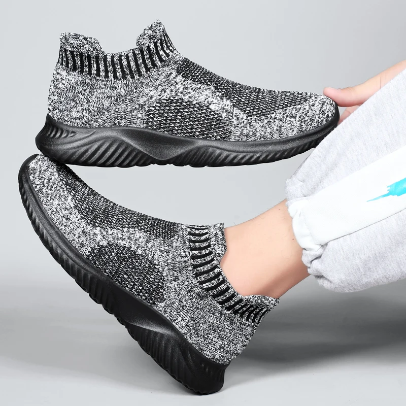 2026 New Men's Fashion Knit Slip-On Sneakers - Breathable Running Shoes with Cushioned Anti-Slip Sole for Casual Streetwea 6