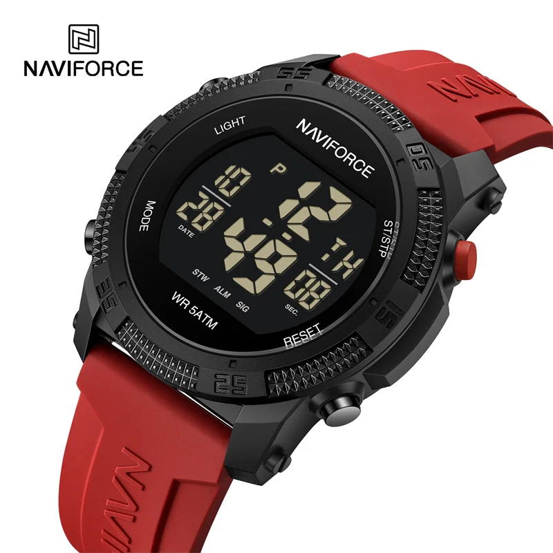 

NAVIFORCE New Men's Watch Fashion Popular Silicone Band Water Resistant Electronic Wristwatch Simple Calendar Clock Reloj Hombre