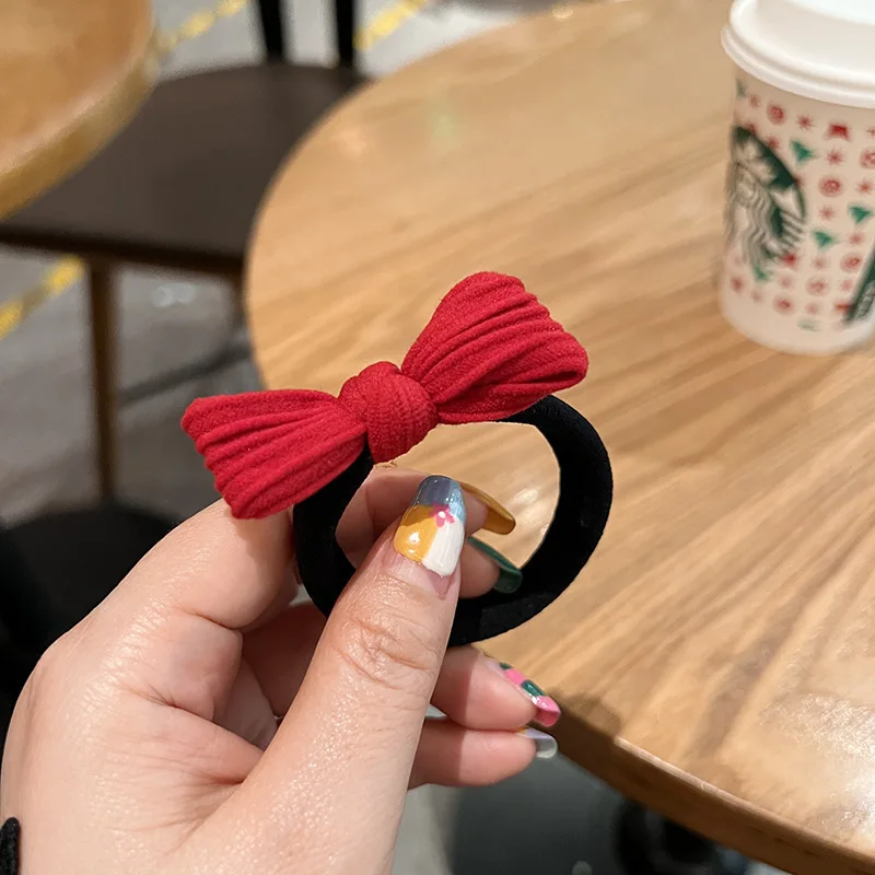 Elegant Red Butterfly Knot Hair Ties - Stylish Elastic Bands