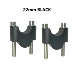 Motorcycle Universal Handlebar Riser Bar Mount Handle Clamp, Adjustable 28mm & 22mm Sizes (22mm Black)