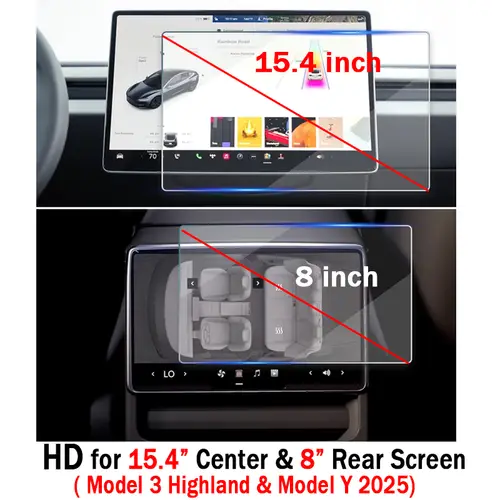 Screen Protective Tempered Glass Film for Tesla Model 3 Highland 2024 Model Y Juniper 2025 Rear Center Control Screen - Image 7