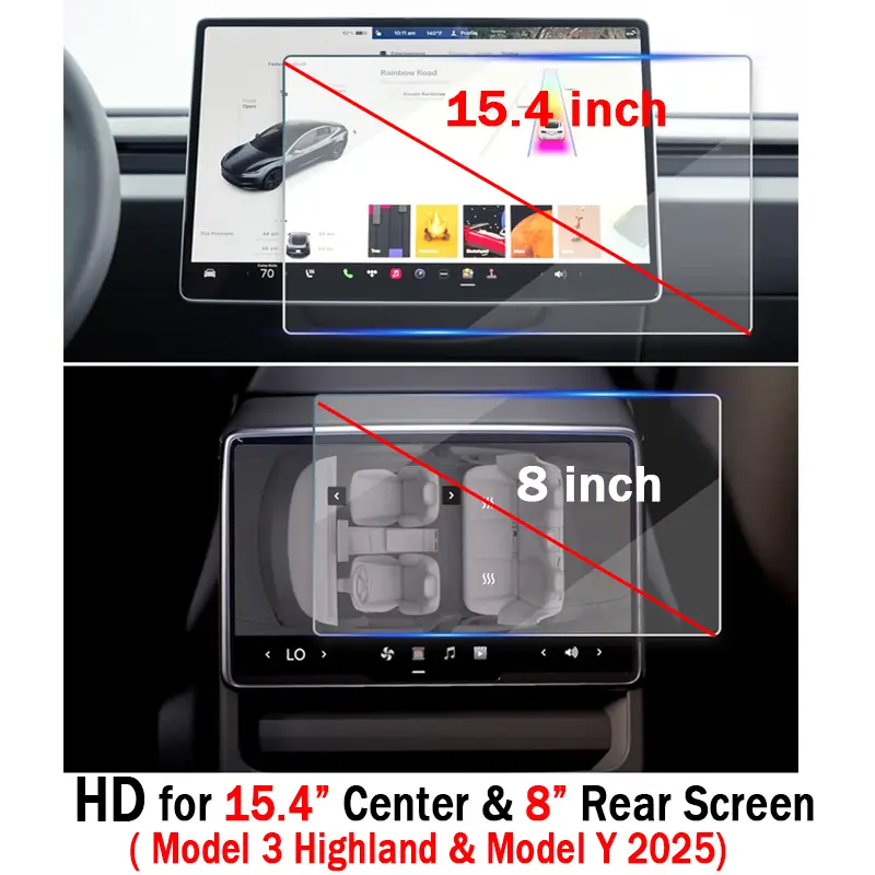 Screen Protective Tempered Glass Film for Tesla Model 3 Highland 2024 Model Y Juniper 2025 Rear Center Control Screen - Image 7